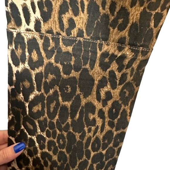 Ashley Mason Tan & Black Leopard Animal Print Cargo Skinny Pants Women Sz 5/27 - Picture 11 of 13